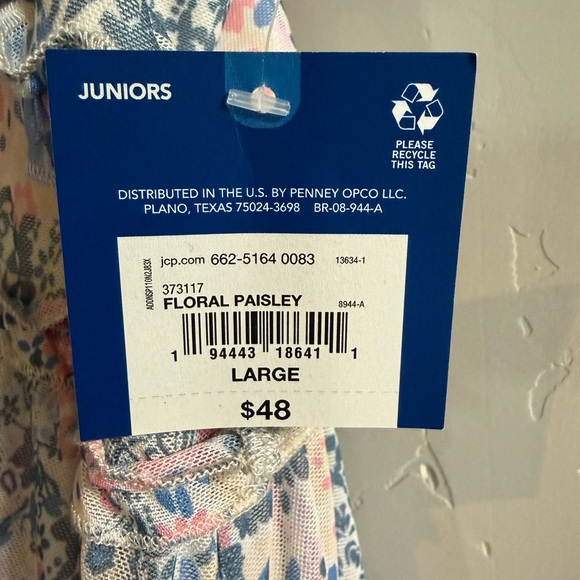 Arizona Jean Company Blue and Pink Floral Paisley Dress - Picture 2 of 2